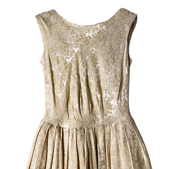 Vintage Satin Damask Wedding Dress - Picture 4 of 11